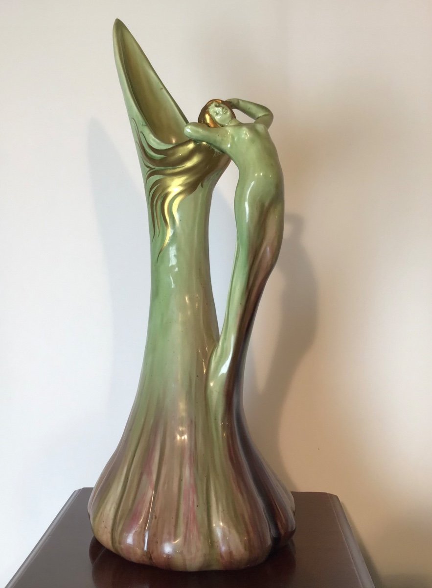 Large Art Nouveau Vase Or Pitcher Late 19th By Jérome Massier