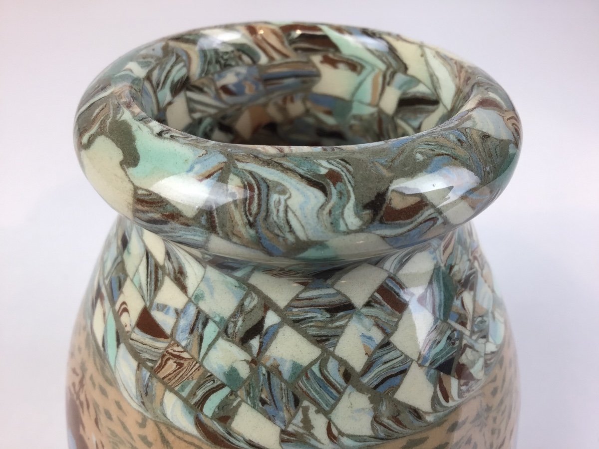 Small Vase 1950 From Gerbino In Vallauris Mixed Earth Ceramic Provence-photo-3