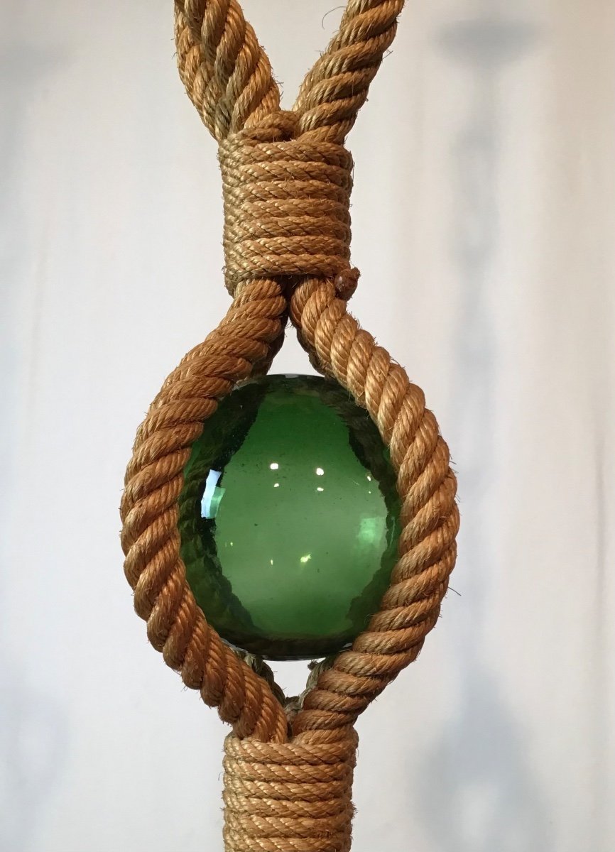 Chandelier In Rope Or Rope With Five Lights By Adrien Audoux And Frida Minet Vintage Design 1950-photo-4