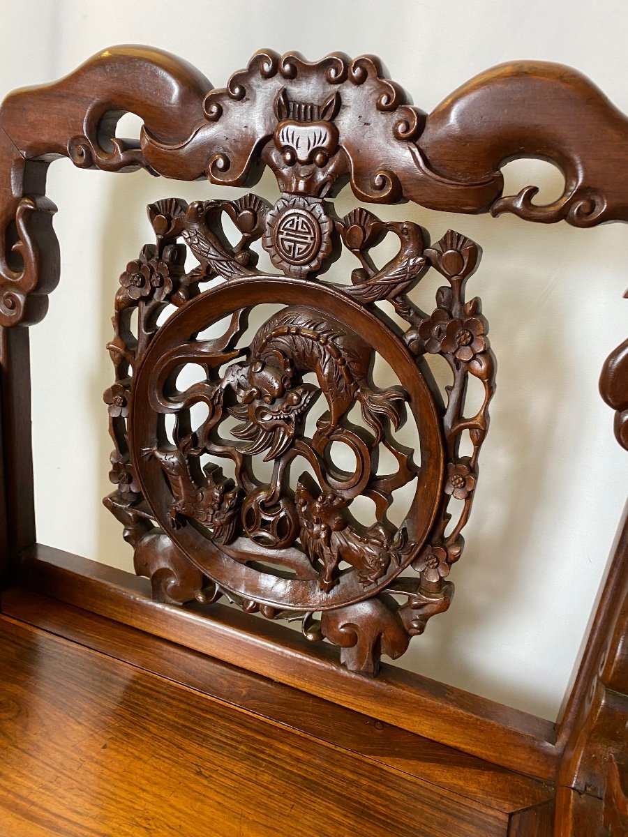 Si&egrave;ge D&rsquo;apparat D&rsquo;extr&ecirc;me Orient Fauteuil De Bureau 19eme Si&egrave;cle En Bois De Fer -photo-2