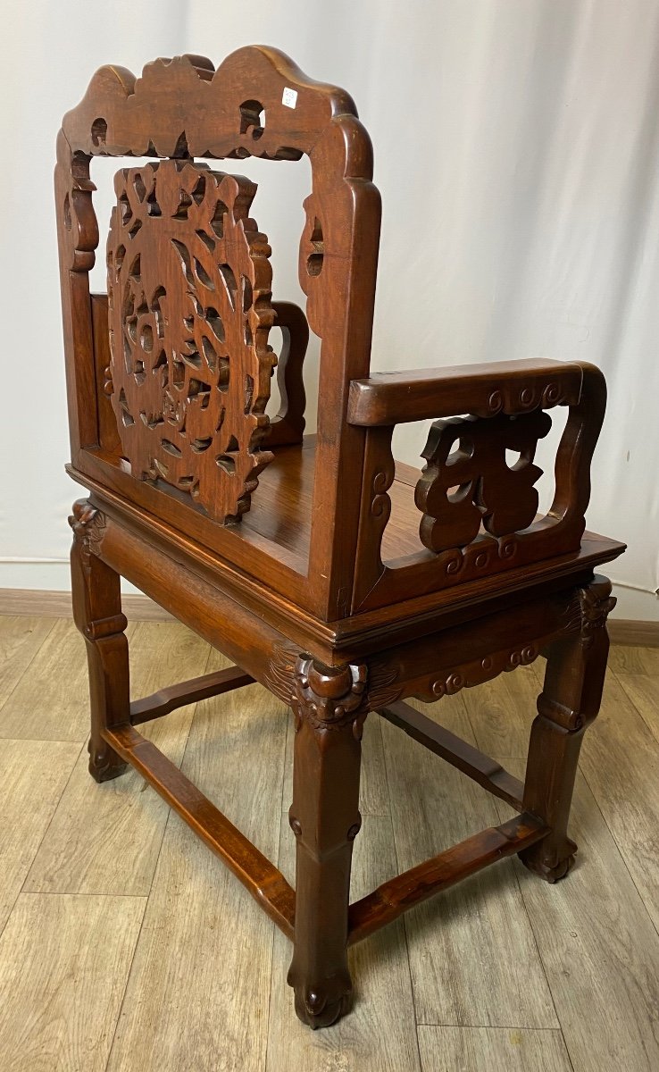 Si&egrave;ge D&rsquo;apparat D&rsquo;extr&ecirc;me Orient Fauteuil De Bureau 19eme Si&egrave;cle En Bois De Fer -photo-1