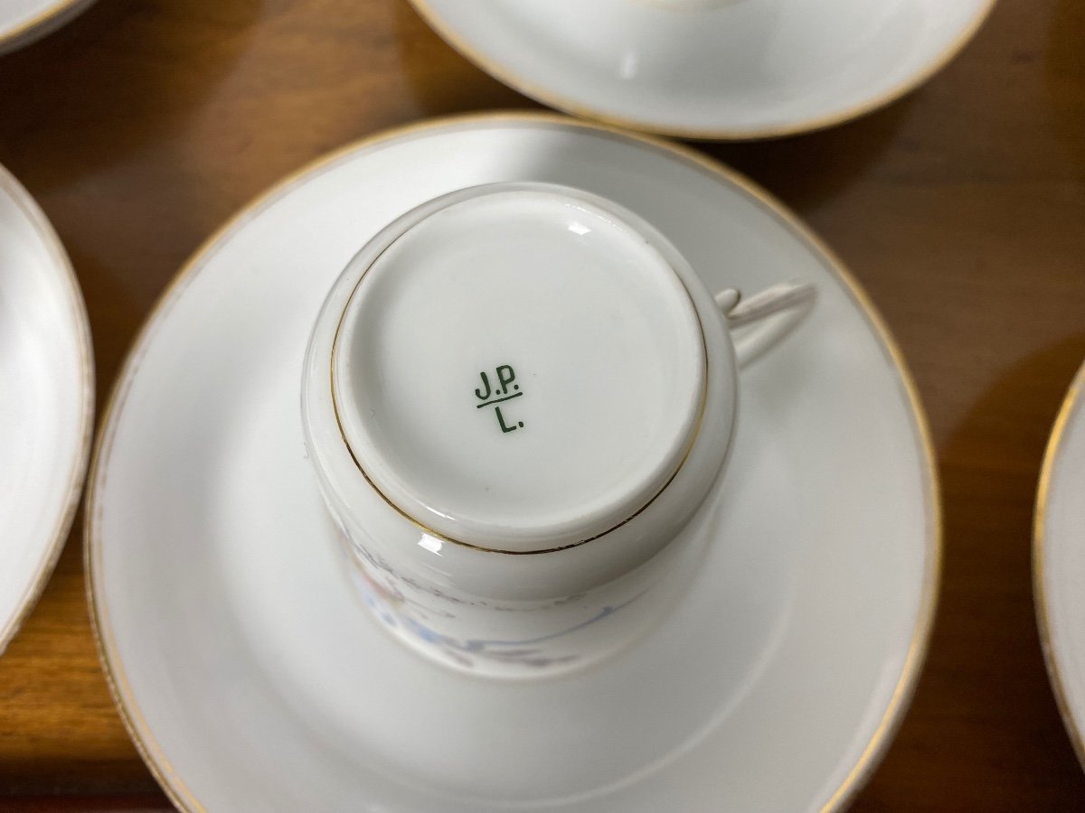 Jean Pouyat Limoges Service &agrave; Caf&eacute; Louis XVI Porcelaine -photo-3