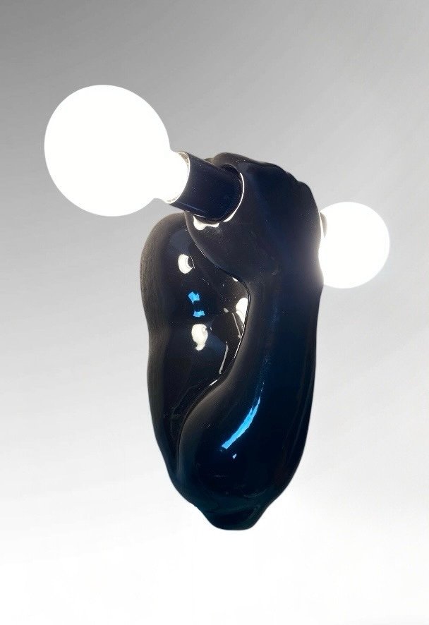 Jc Peiré Black Ceramic Dumbbell Wall Light Sconce