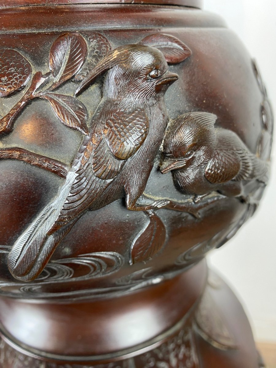 Japanese Floor Lamp, Meji Period, Bronze, 19th Century Japan-photo-6