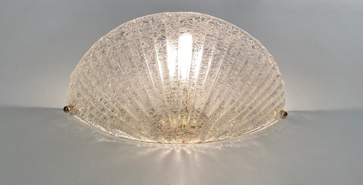 Murano Suite D’appliques En Pâte De Verre Texturé et Métal doré Milieu XXeme 
