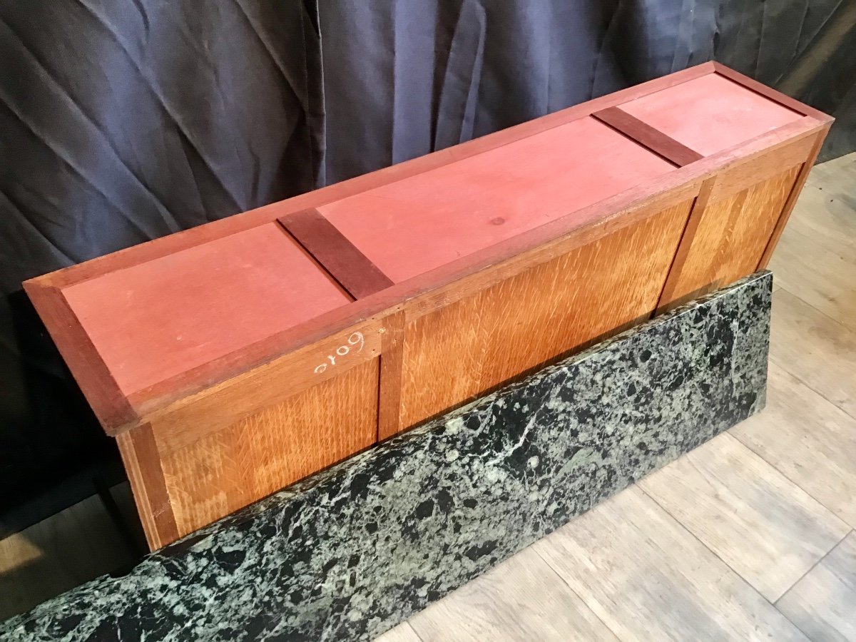 Miniature Empire Mahogany Sideboard Inside Oak  Green Marble Master's Furniture Dollhouse -photo-5