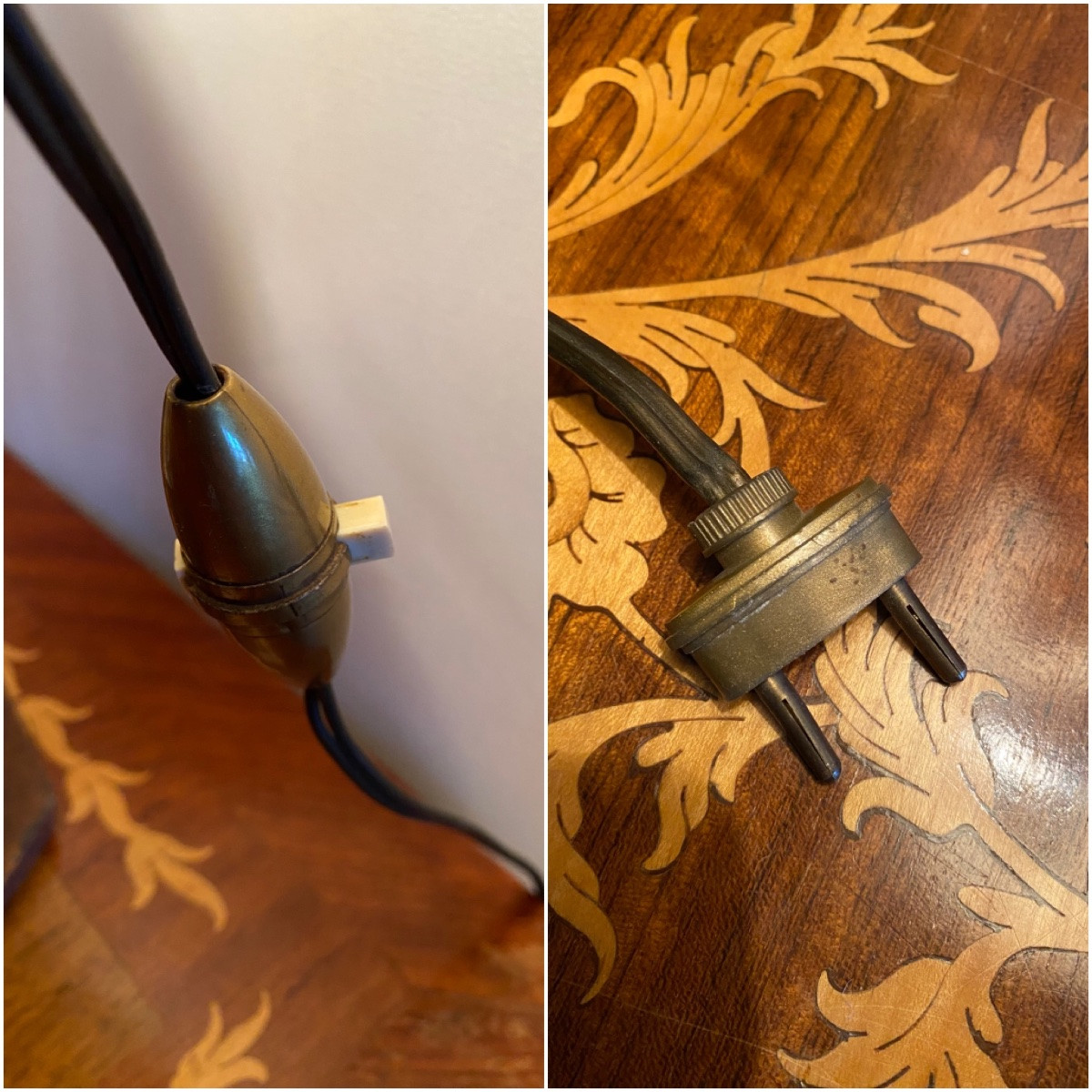 Paire de lampes italiennes anges polychromes milieu XXeme de style 17eme-photo-5