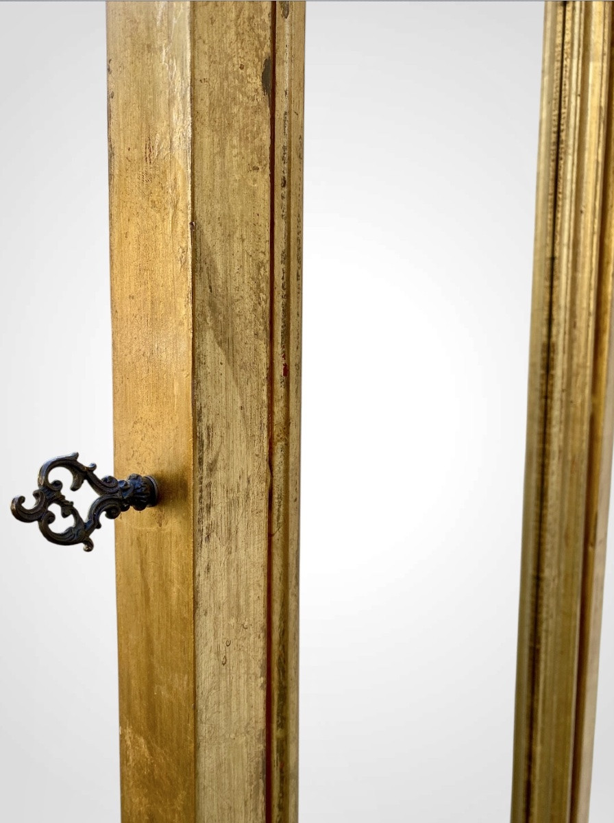Psyché en bois doré italien milieu XXeme miroir sur pied -photo-1