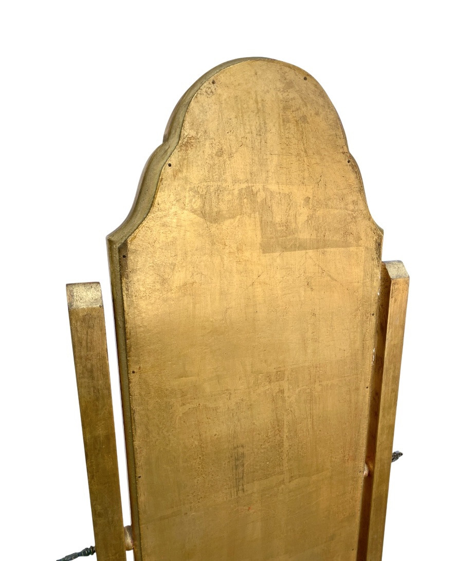Psyché en bois doré italien milieu XXeme miroir sur pied -photo-3