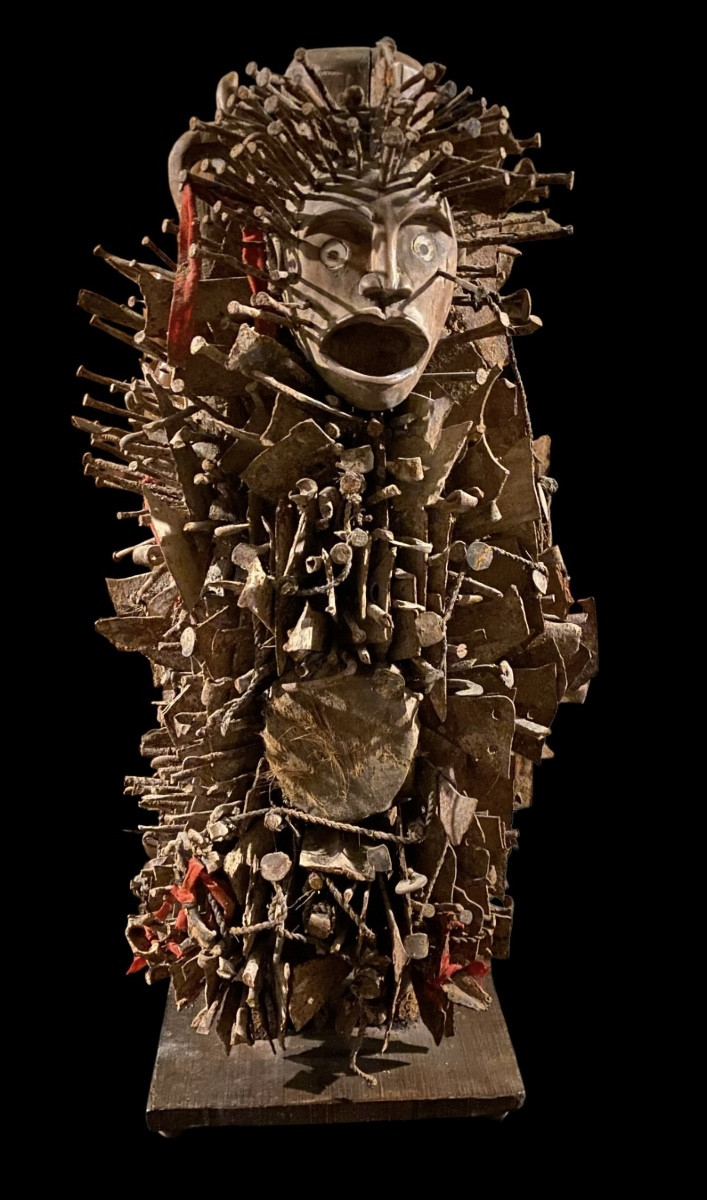 Statue Nkisi Nkondi Maloango Arts premiers africain, peuple Kongo, Angola Congo-photo-2