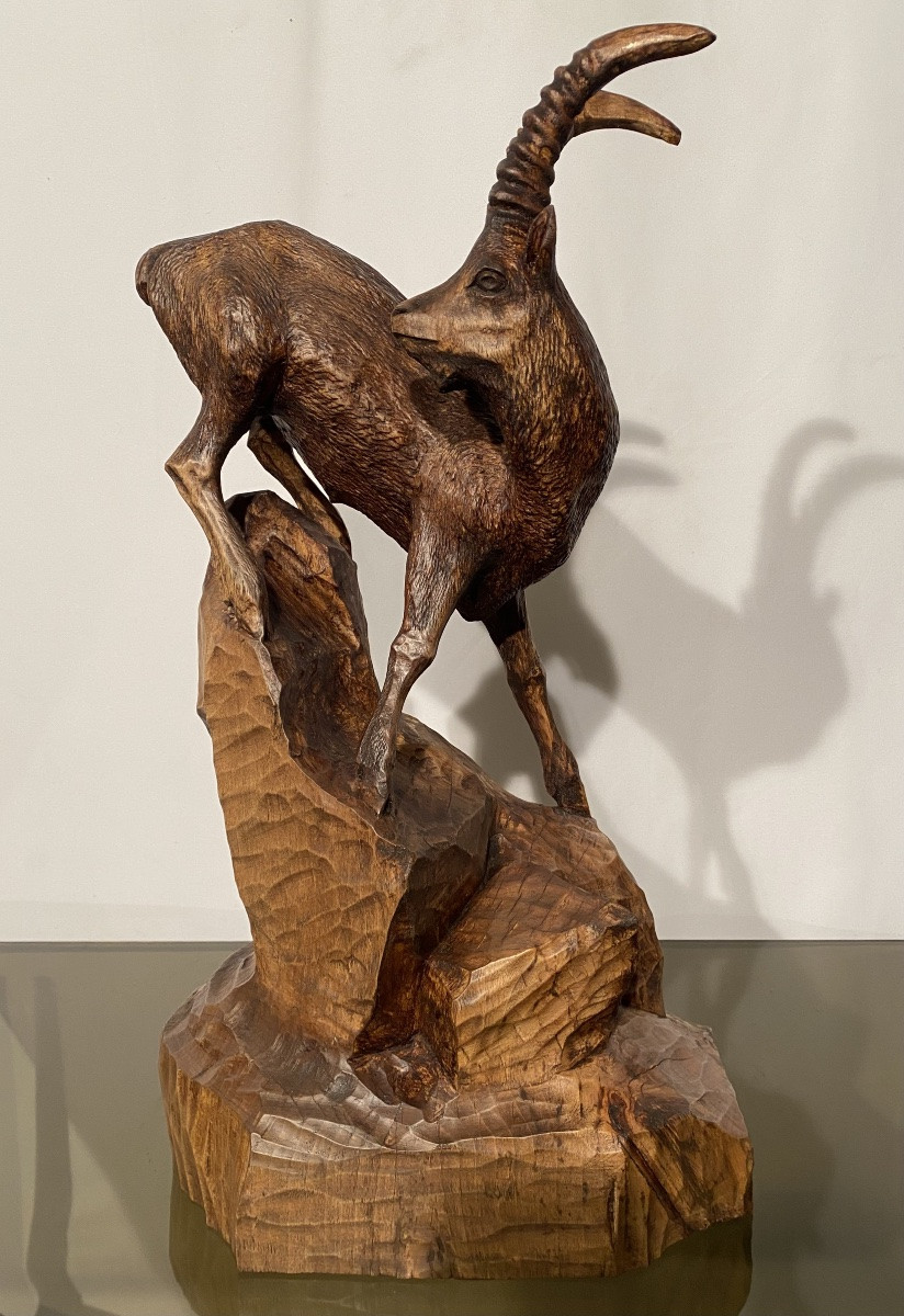 Large Black Forest Ibex Sculpture Austria -photo-2