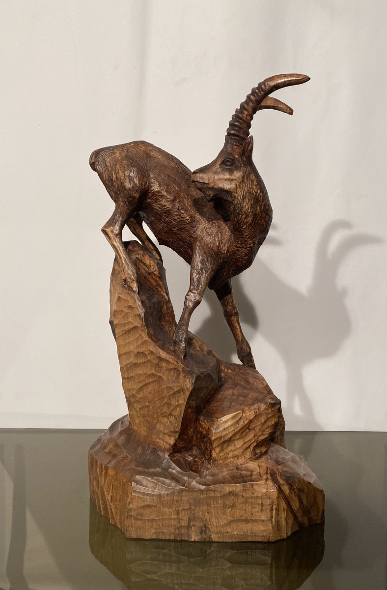 Large Black Forest Ibex Sculpture Austria 