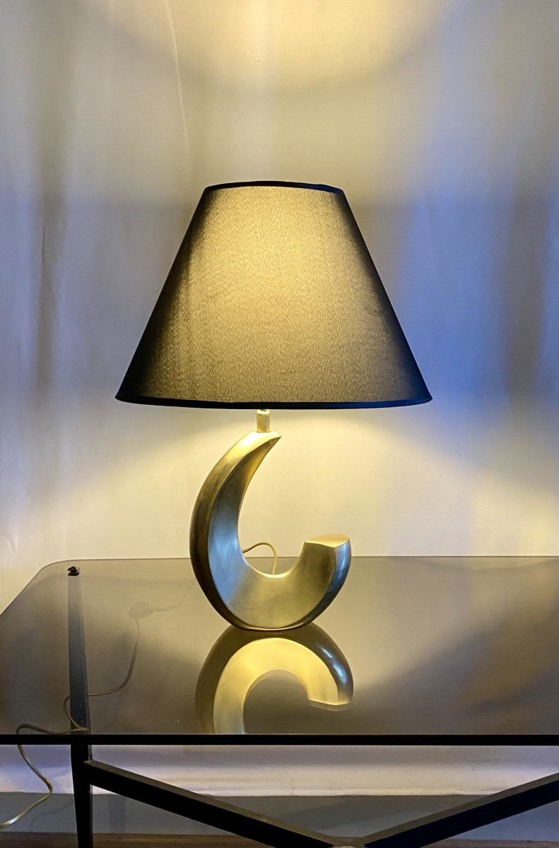 Lampe de table, chevet ou console en laiton 1970 Luis Laplace interest -photo-2