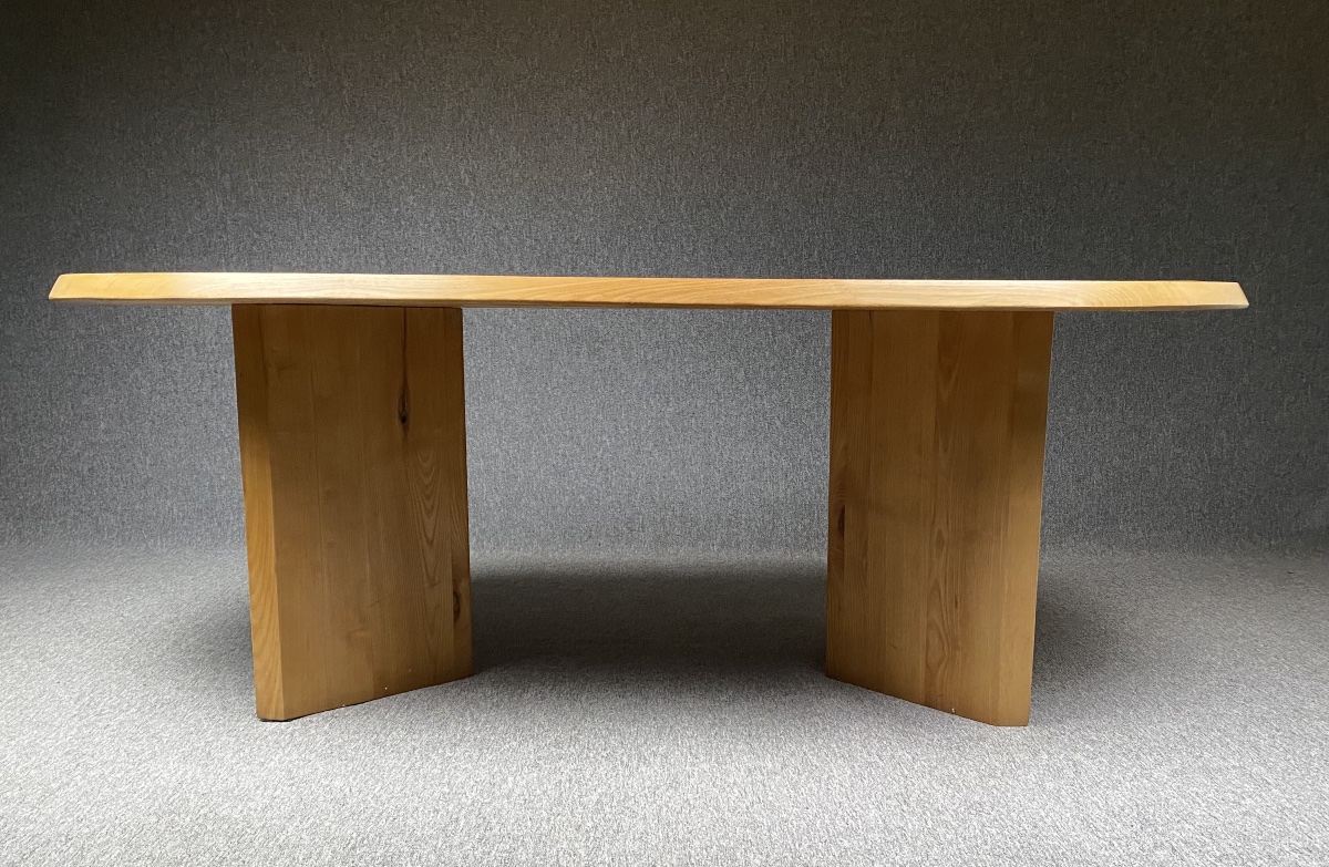 Oval Table In Solid Elm By Pierre Chapo -photo-4
