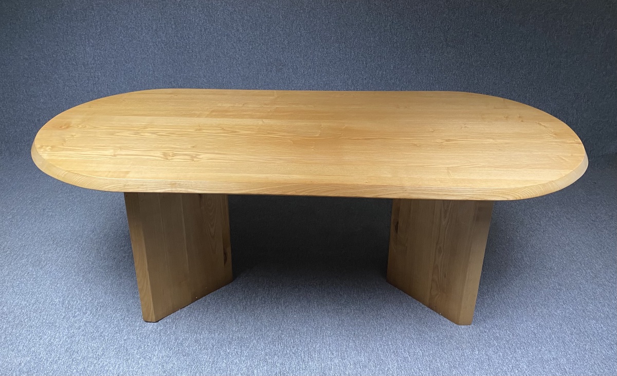Oval Table In Solid Elm By Pierre Chapo -photo-3