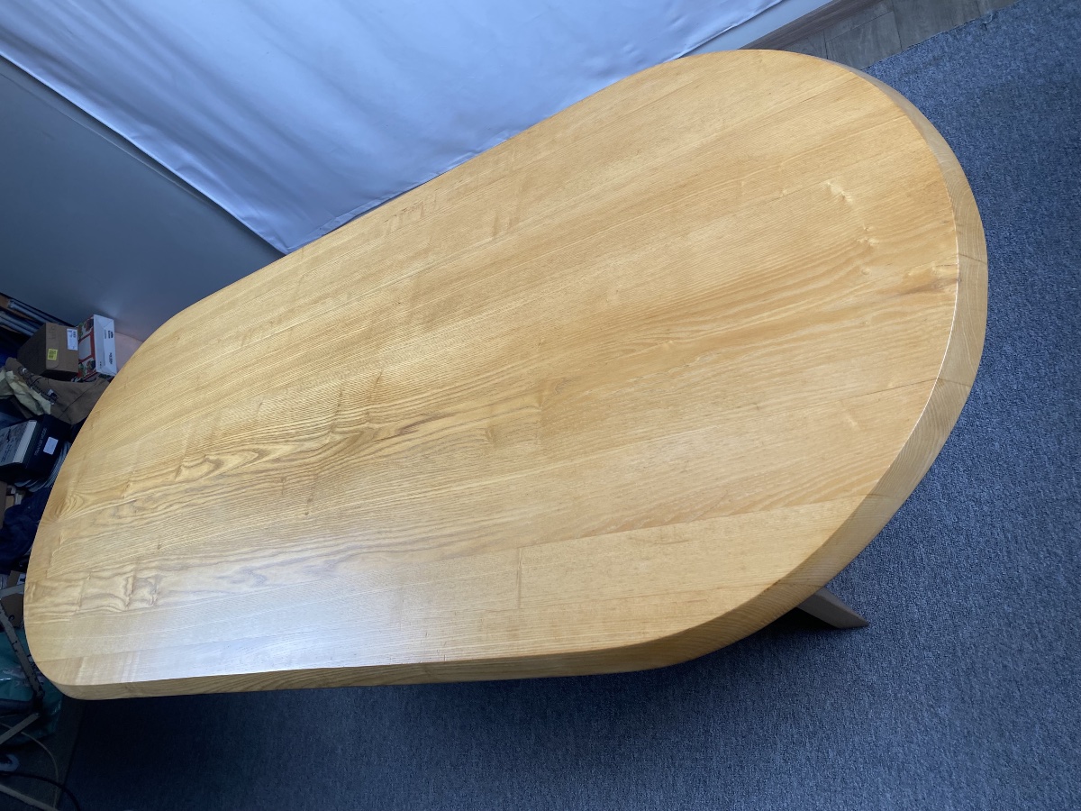 Oval Table In Solid Elm By Pierre Chapo -photo-4