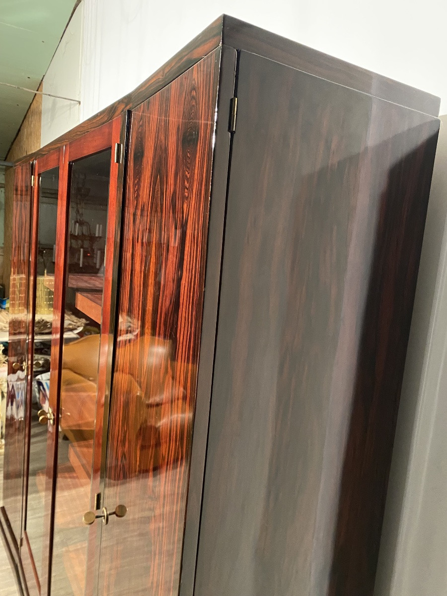 Art Deco Bookcase In Rosewood And Mahogany, Slightly Curved-photo-6