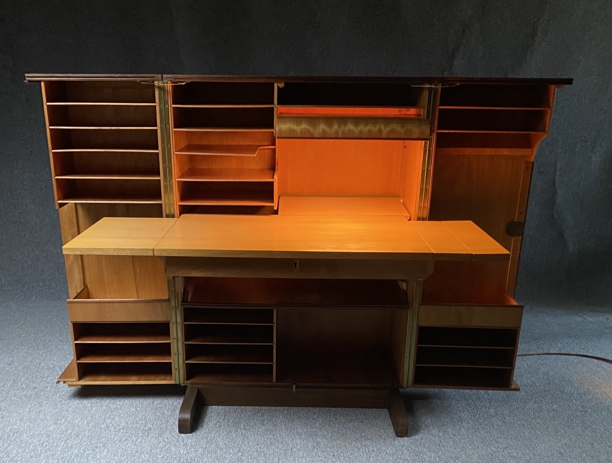 Bureau "Magic in a Box" 1950 Mummenthaler & Meier Desk Suisse escamotable et ultra compact