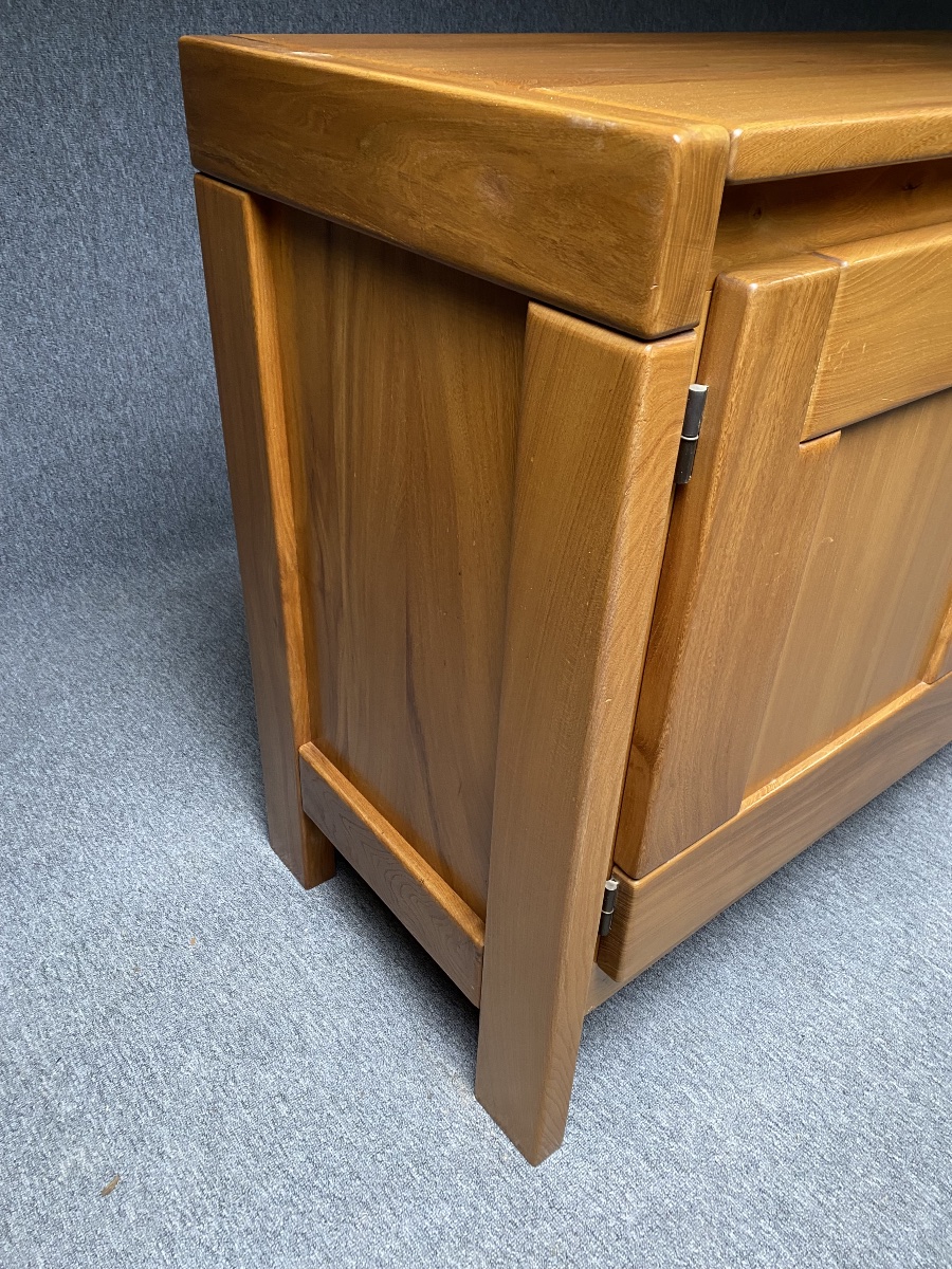 3-door Sideboard Made Of Solid Elm Maison Regain Circa The 1970s-photo-4
