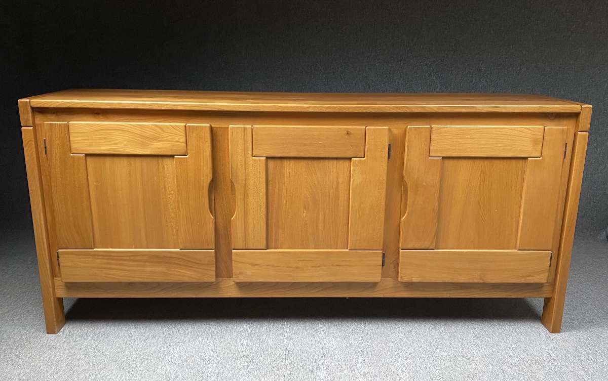 3-door Sideboard Made Of Solid Elm Maison Regain Circa The 1970s