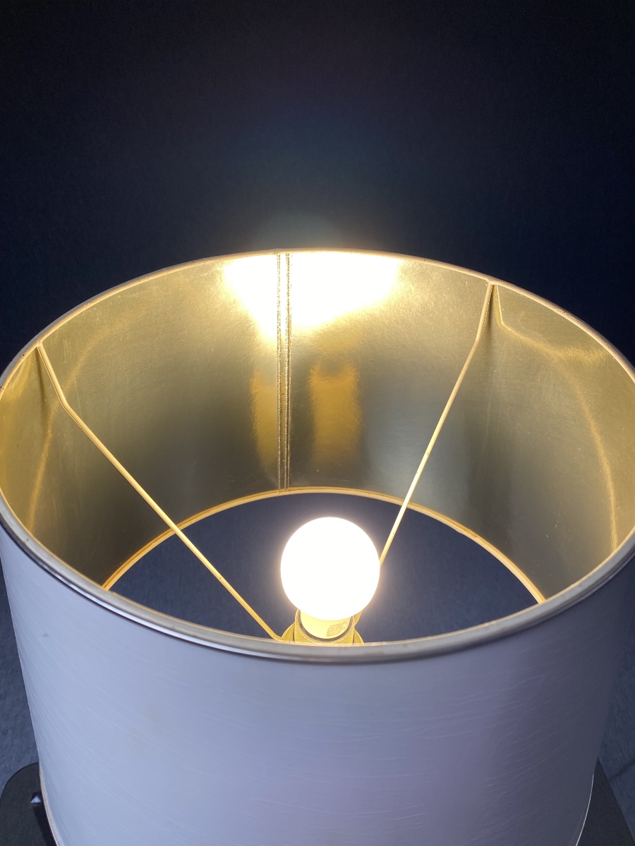 Neoclassical Empire-style Table Lamp In White Lacquered Wood And Brass By Maison Le Dauphin, Circa 1970-photo-4