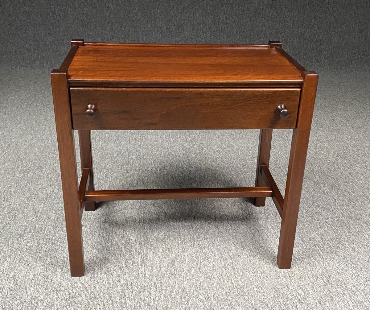 Table de chevet ou table d'appoint en acajou par Jacques Hauville vers 1960-photo-2
