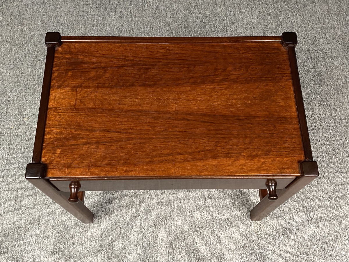 Table de chevet ou table d'appoint en acajou par Jacques Hauville vers 1960-photo-4