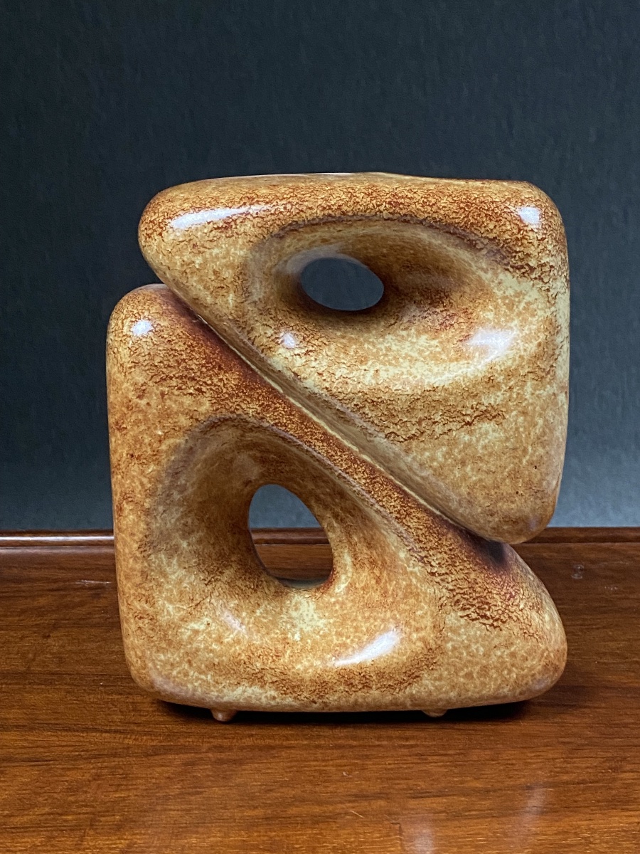 Sculptural Ceramic Vase By Roberto Rigon, Produced By Bertoncello, Italy, Circa 1970