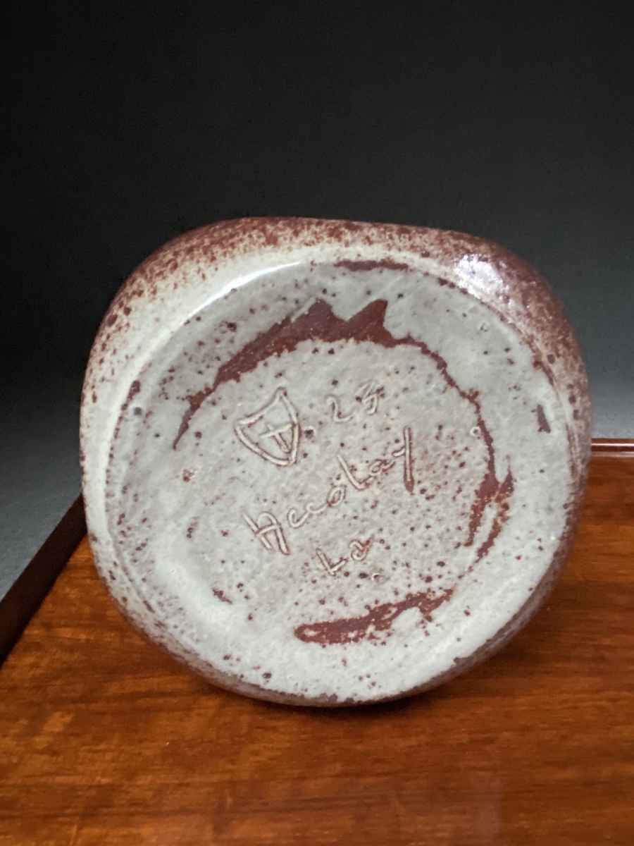 Large Accolay Ceramic Pitcher With Geometric Incised Design—in Perfect Condition-photo-3