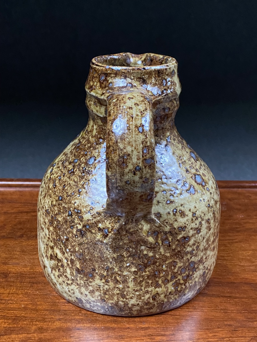 Glazed Pyritic Stoneware Pitcher By Gustave Tiffoche (1930–2011) – 1970s-photo-2