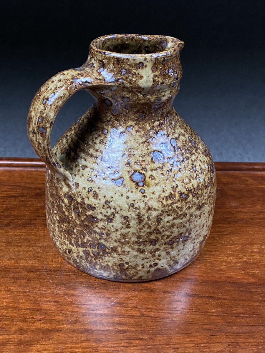 Glazed Pyritic Stoneware Pitcher By Gustave Tiffoche (1930–2011) – 1970s-photo-1