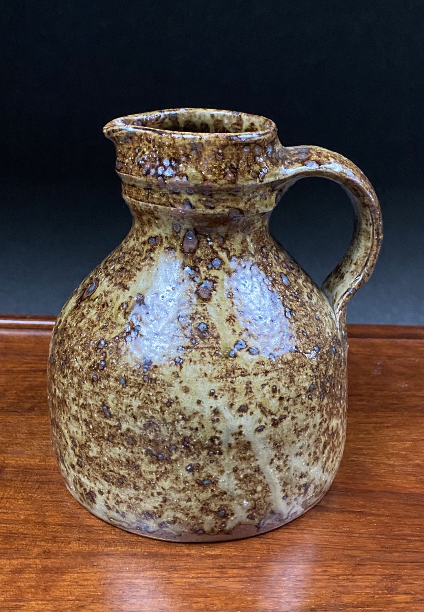 Glazed Pyritic Stoneware Pitcher By Gustave Tiffoche (1930–2011) – 1970s