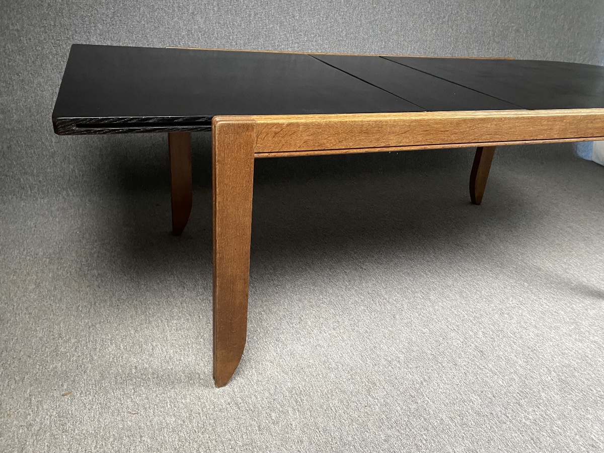 Guillerme et Chambron table en chêne moderniste modèle Calvados 1950 -photo-4