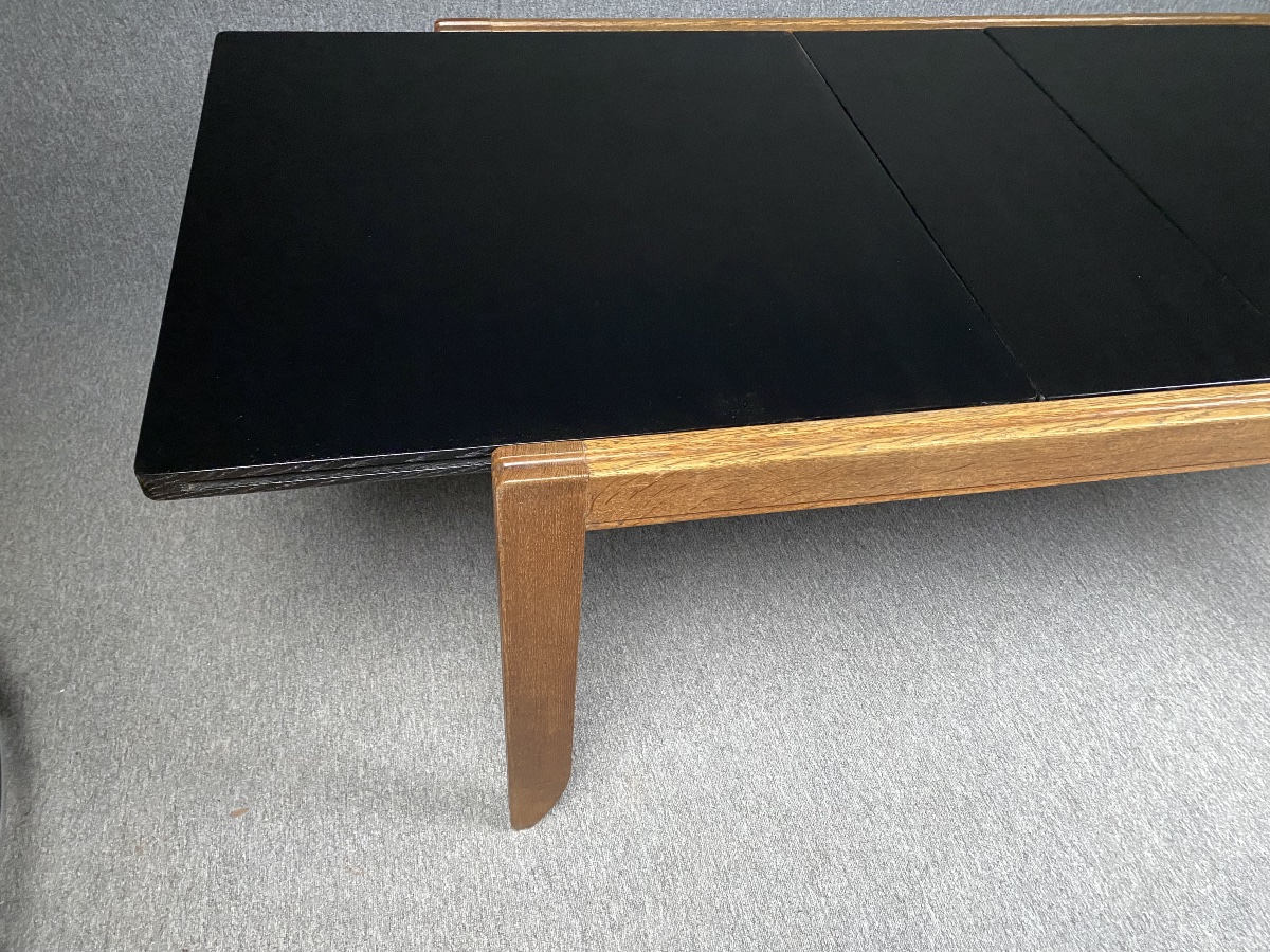 Guillerme et Chambron table en chêne moderniste modèle Calvados 1950 -photo-1