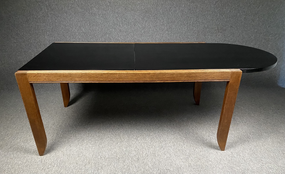 Guillerme et Chambron table en chêne moderniste modèle Calvados 1950 -photo-2