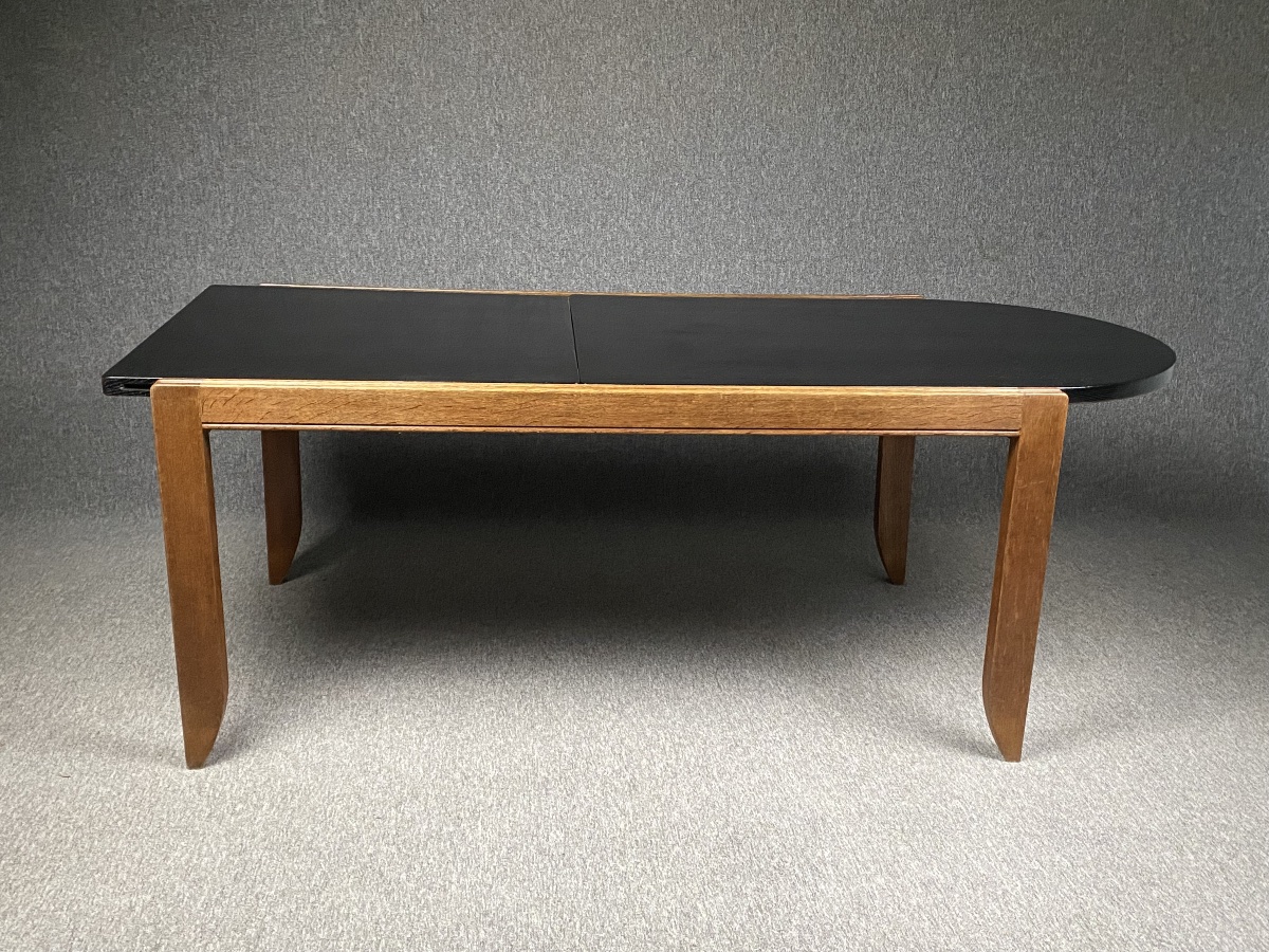 Guillerme et Chambron table en chêne moderniste modèle Calvados 1950 -photo-4