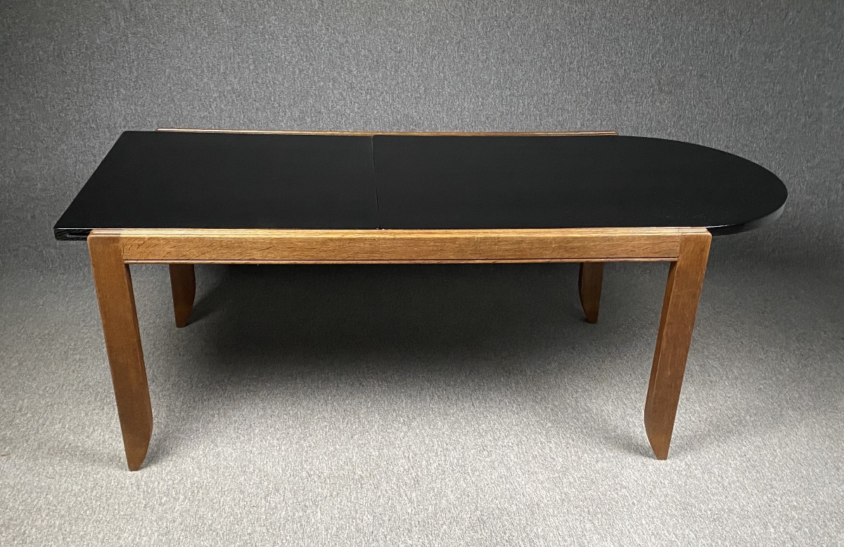 Guillerme et Chambron table en chêne moderniste modèle Calvados 1950 -photo-5