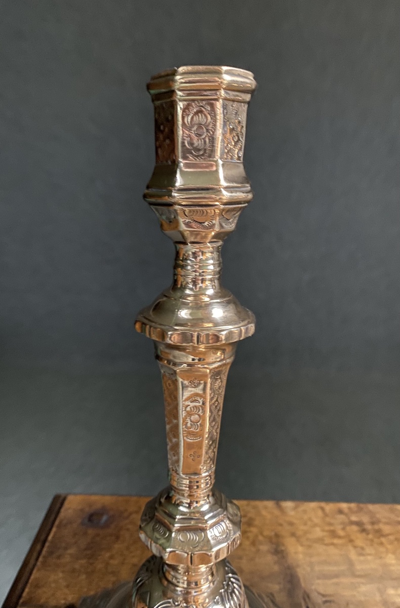 Pair Of 19th-century Louis XIV-style Bronze Candlesticks-photo-4