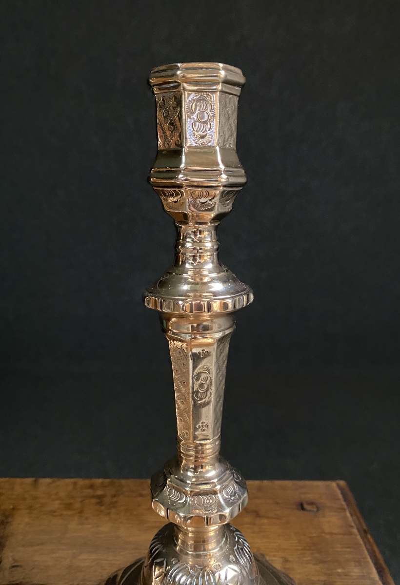 Pair Of 19th-century Louis XIV-style Bronze Candlesticks-photo-1