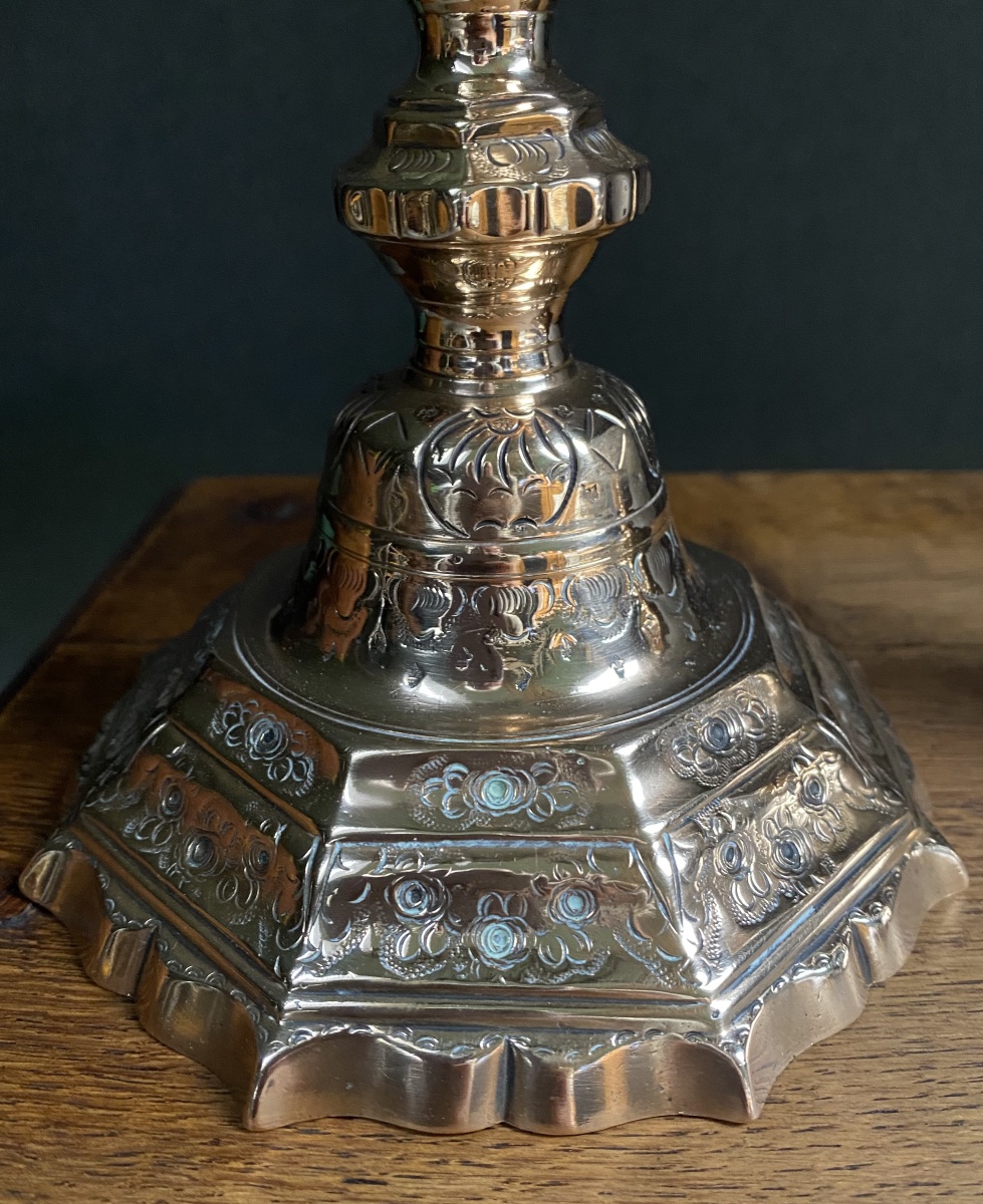 Pair Of 19th-century Louis XIV-style Bronze Candlesticks-photo-2