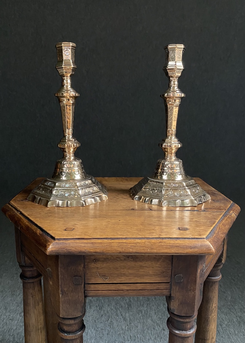Pair Of 19th-century Louis XIV-style Bronze Candlesticks