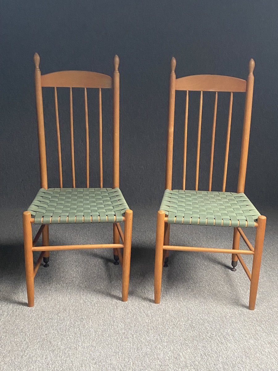 Pair Of Norwegian Shaker-style Accent Chairs Produced By Roche Bobois In 1980-photo-2