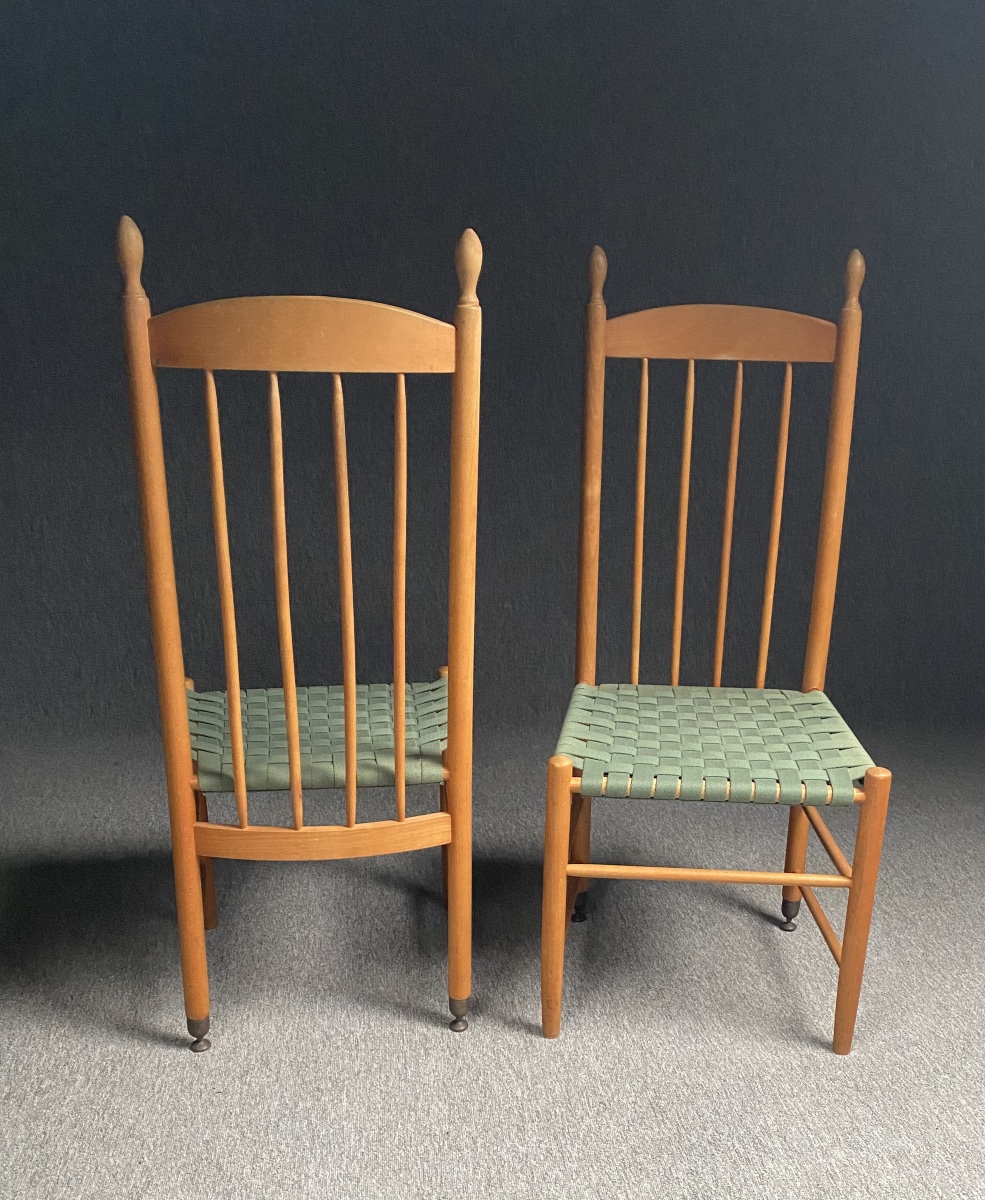 Pair Of Norwegian Shaker-style Accent Chairs Produced By Roche Bobois In 1980-photo-3