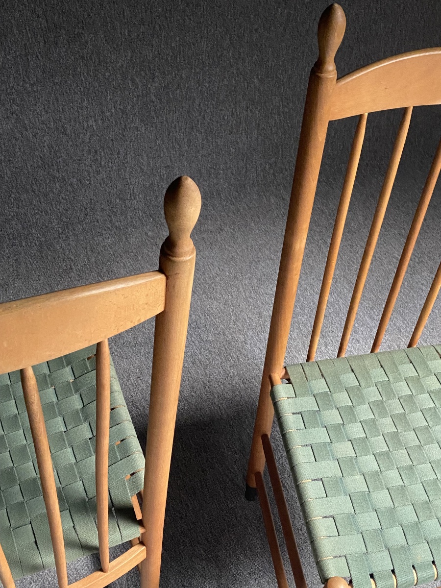Pair Of Norwegian Shaker-style Accent Chairs Produced By Roche Bobois In 1980-photo-5