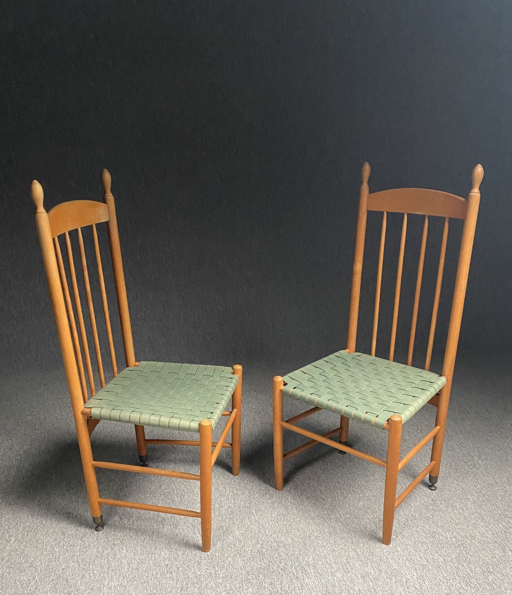 Pair Of Norwegian Shaker-style Accent Chairs Produced By Roche Bobois In 1980