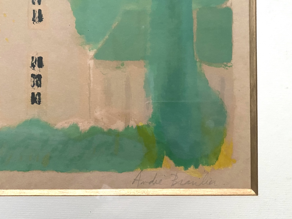 André BRASILIER (né en 1929) "L'Arbre jaune" lithographie originale 1971-photo-2