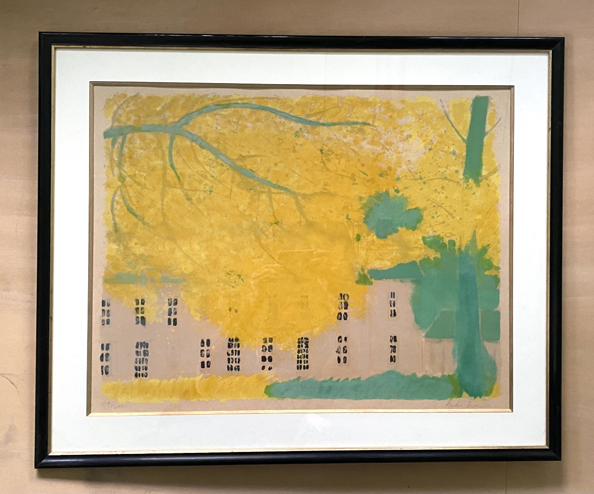 André BRASILIER (né en 1929) "L'Arbre jaune" lithographie originale 1971