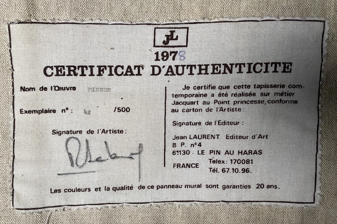 Robert Debiève (1925–2018) “pinède,” A Major Jacquard Tapestry, 1978-photo-5