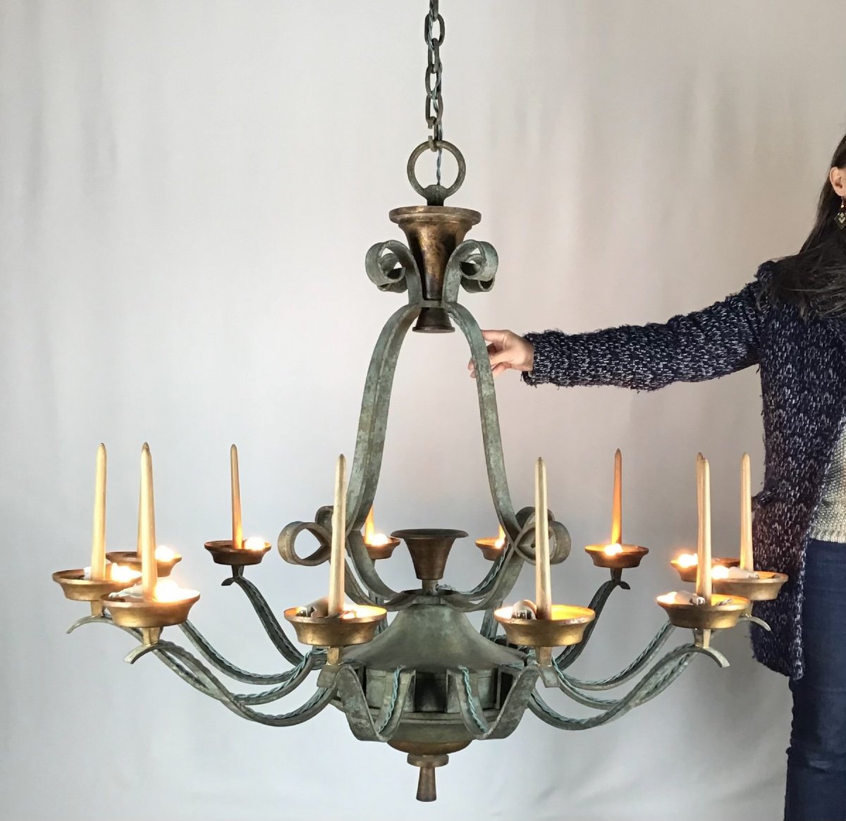 Raymond Subes Rare Et Important Lustre Art Deco &agrave; 12 Bras De Lumi&egrave;re