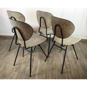 Suite Of 4 Chairs 1950 Vintage Design